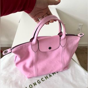 Longchamp Cuir Leather Pink Lamb Skin Small